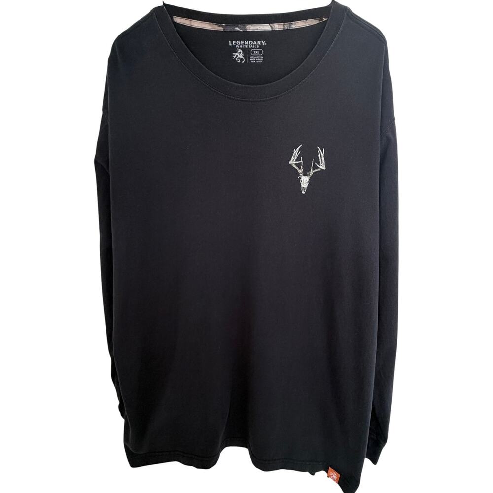 Legendary Whitetails Long Sleeve Shirt Mens 2XL Black Deer Hunting Graphic